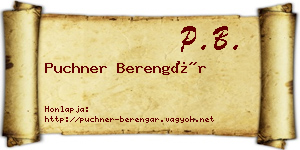 Puchner Berengár névjegykártya